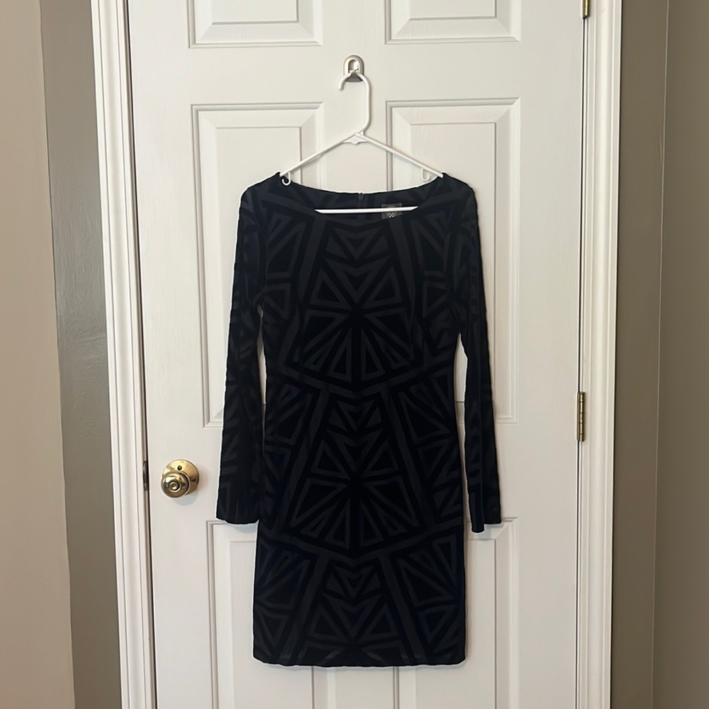 Deep Blue Velvet Burnout Dress